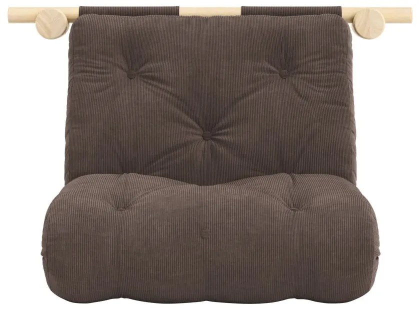 Fotoliu maro închis cu tapițerie din catifea reiată Hooked – Karup Design