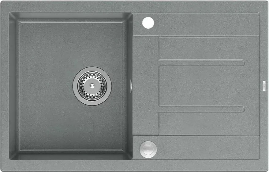 Chiuveta compozit incastrata Quadron Unique Morgan 111 gri - inox 78x50 cm