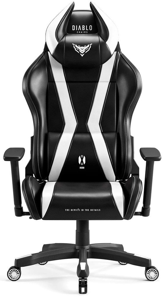 Scaun gaming Diablo X-Horn 2.0 King Size: negru-alb