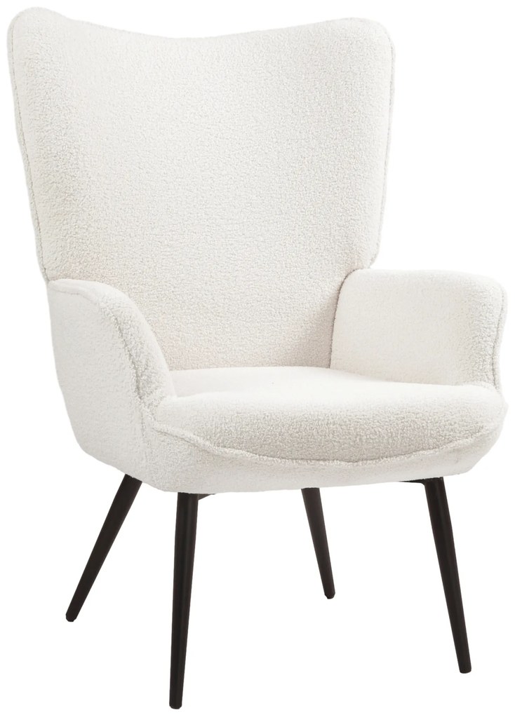 HOMCOM Fotoliu tapițat, design modern, 71x77x102cm, Crem | Aosom Romania