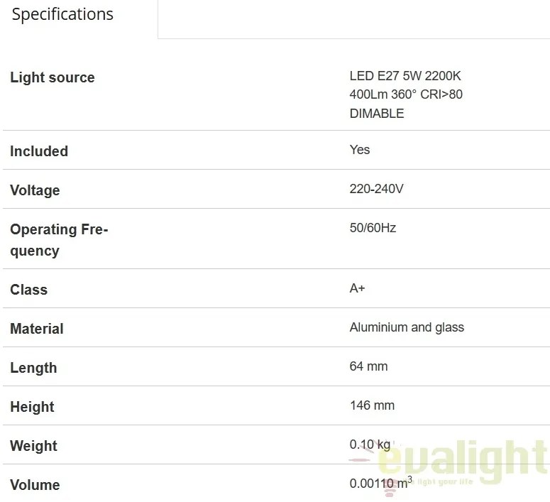 Bec LED decorativ dimabil FILAMENT amber E27 5W 2200K 17433