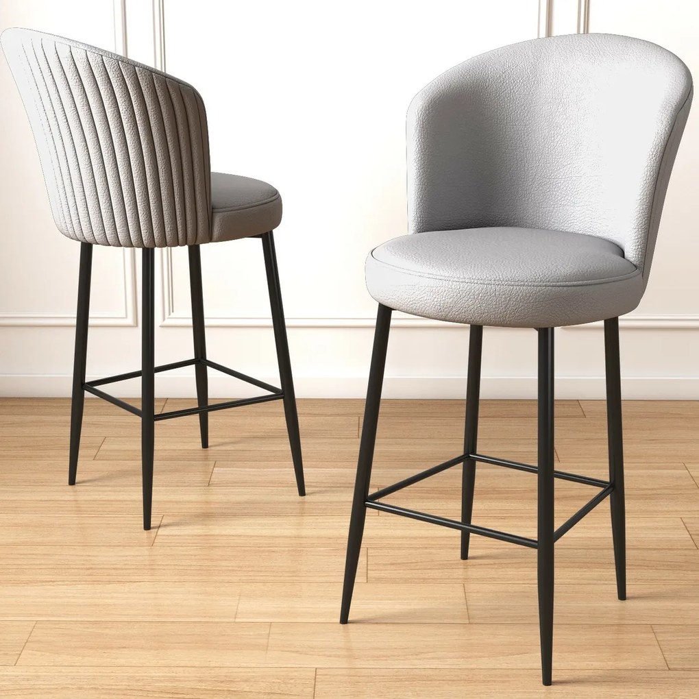 Set de scaune de bar Uras Grey and Black, 6 buc.