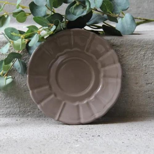 Farfurie Delicacy din ceramica taupe 18 cm