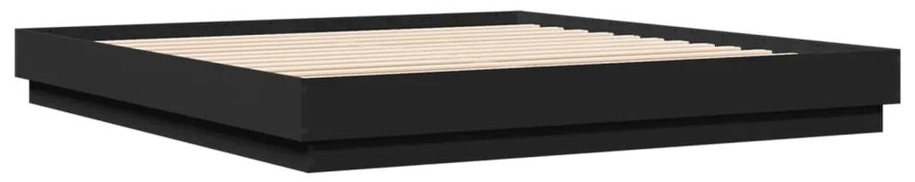 3209836 vidaXL Cadru de pat negru 180x200 cm din lemn prelucrat