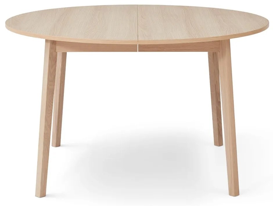 Masă de dining rotundă extensibilă cu aspect de lemn de stejar cu blat suplimentar ø 130 cm Single – Hammel Furniture