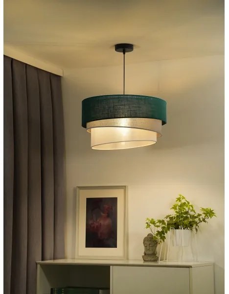 Lustră pe cablu Duolla TRIO 1xE27/15W/230V d. 45 cm verde/gri/alb