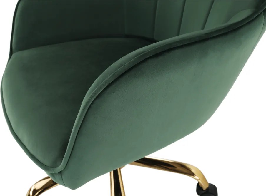 Fotoliu de birou, verde material Velvet /auriu, EROL