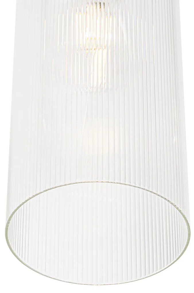 Lampă suspendată Art Deco aurie cu sticlă cu 4 lumini - Laura