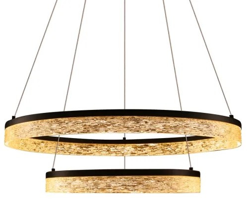 Lustră LED suspendată pe cablu FROZI, 38W, 230V, Ø 60 cm, negru