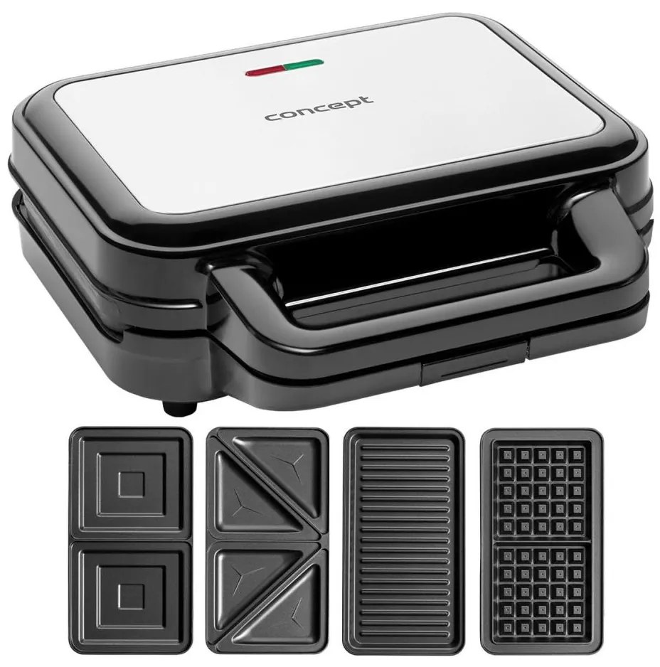 Concept SV3070 - Toaster XXL 4în1 900W/230V negru/inox