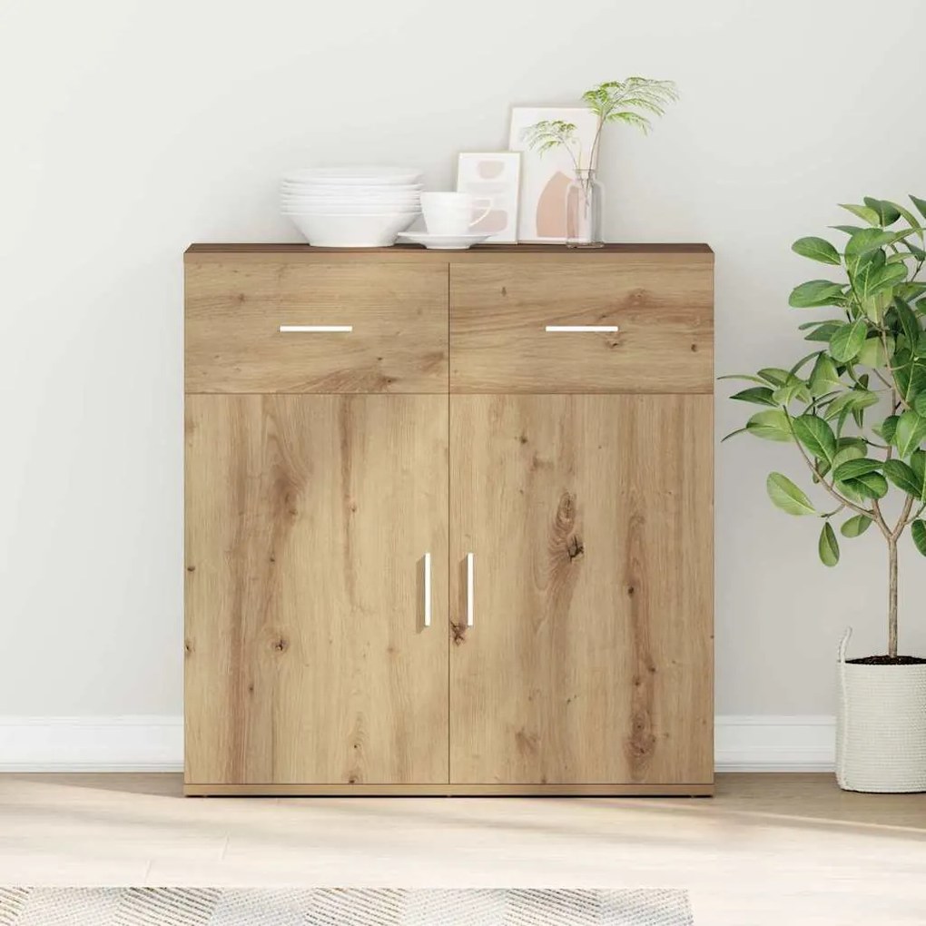 vidaXL Bufet cu sertar stejar artizanal 79 x 38 x 80 cm Lemn compozit