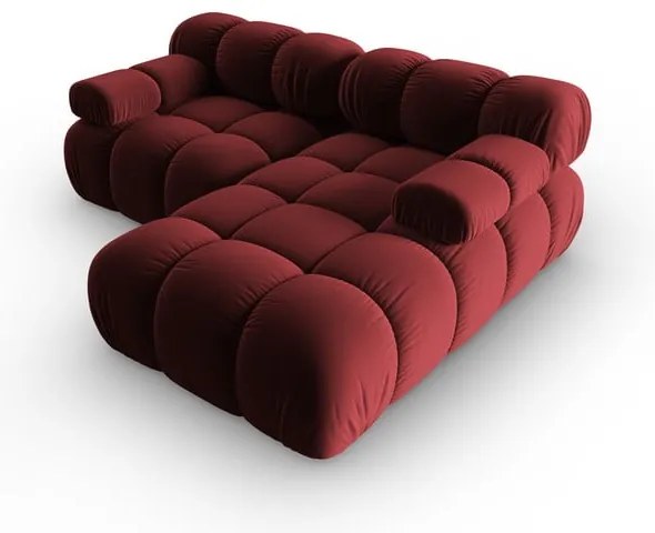 Colțar roșu cu tapițerie din catifea (colț dreapta) Bellis – Micadoni Home