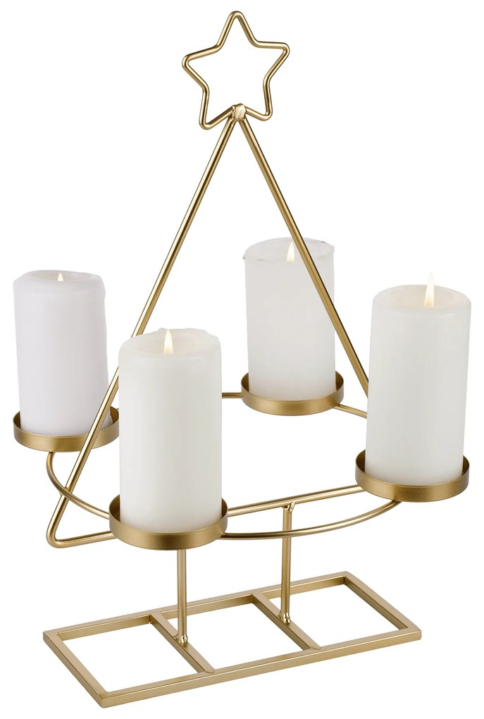 Coroană de Advent, aurie, metalică, BASIL