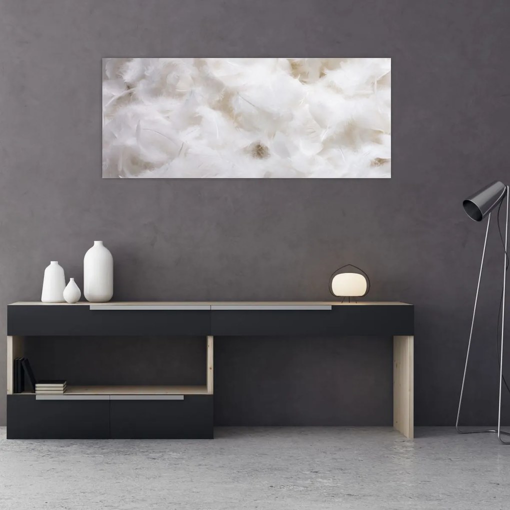 Tablou - Pene albe (120x50 cm)