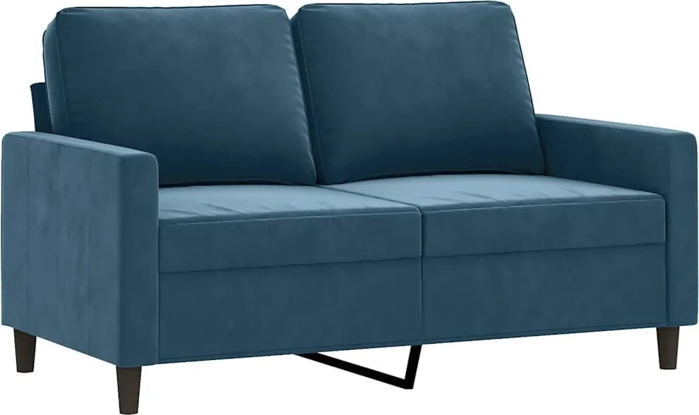 vidaXL Canapea cu 2 locuri, albastru, 120 cm, catifea