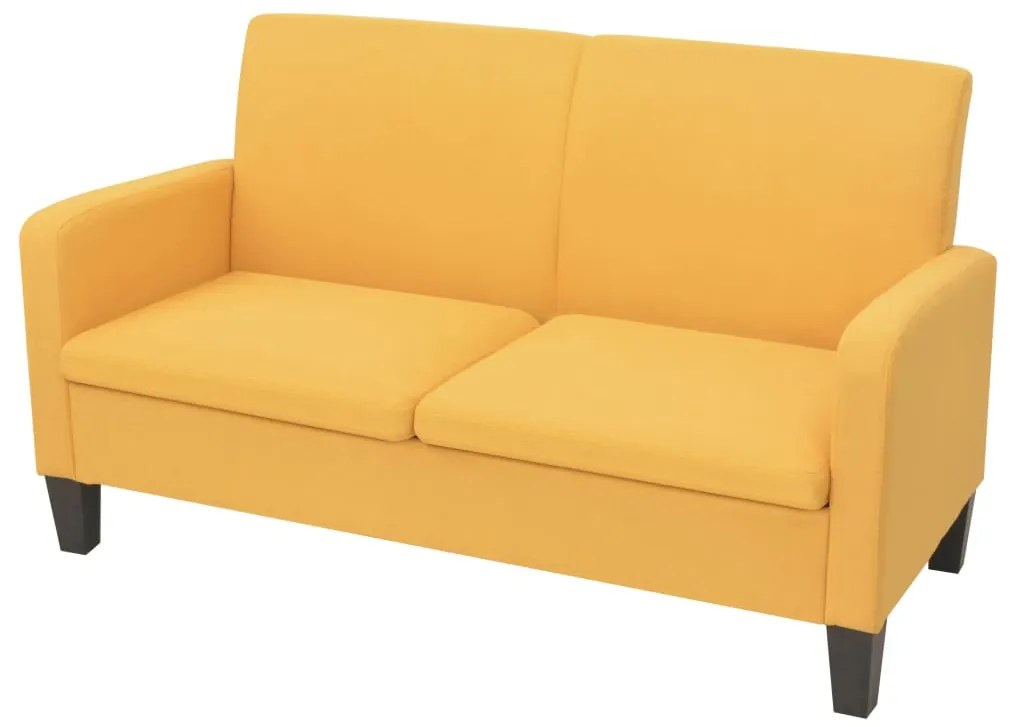 vidaXL Canapea cu 2 locuri, 135 x 65 x 76 cm, galben