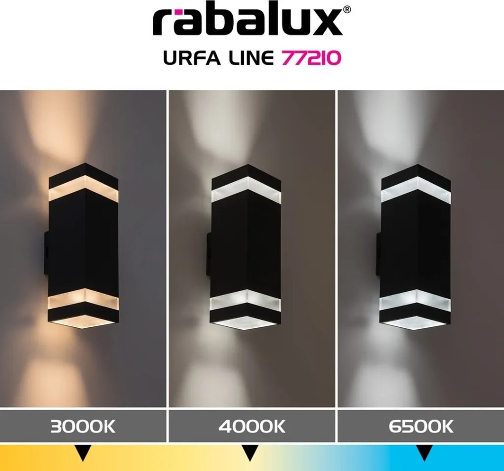 Aplica LED CCT perete exterior IP65 Urfa Line antracit