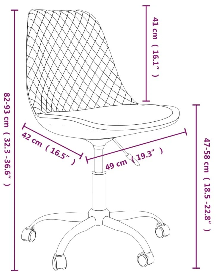 Scaune de bucatarie pivotante, 6 buc., gri inchis, textil