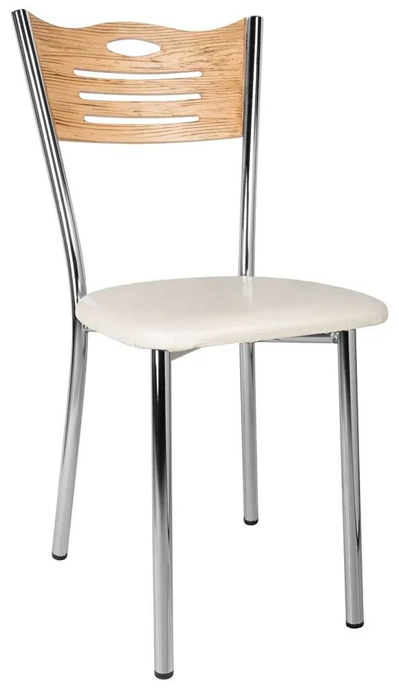 SCAUN KARYA MARO, CADRU METALIC, SEZUT TAPITAT PIELE ECOLOGICA EB003