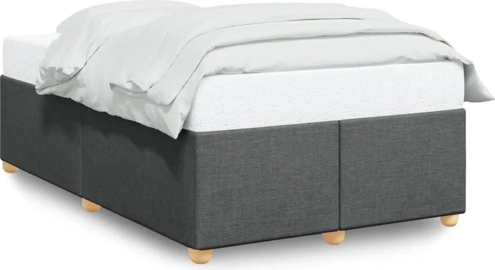 vidaXL Cadru de pat fără saltea, gri închis, 120x200 cm, textil