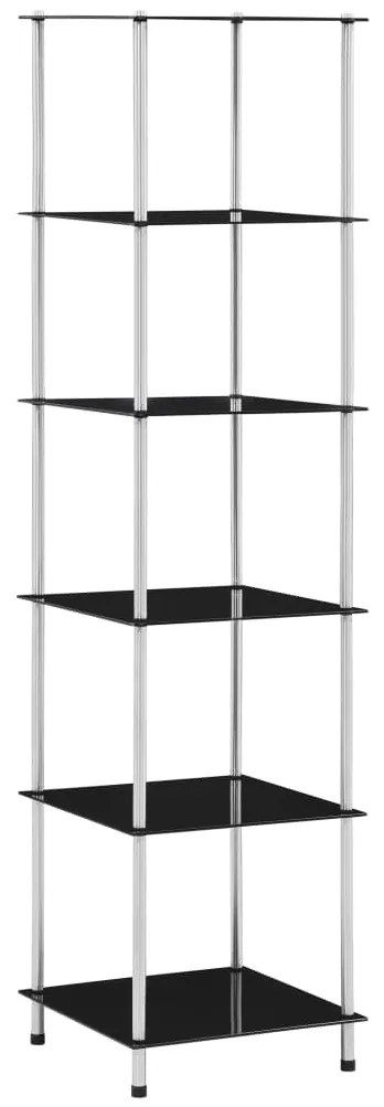 vidaXL Raft cu 6 niveluri, negru, 40 x 40 x 160 cm, sticlă securizată