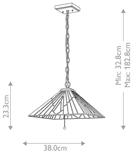 Elstead TF-ALDERLEY-P - Candelabru cu lanț Tiffany ALDERLEY 1xE27/60W/230V