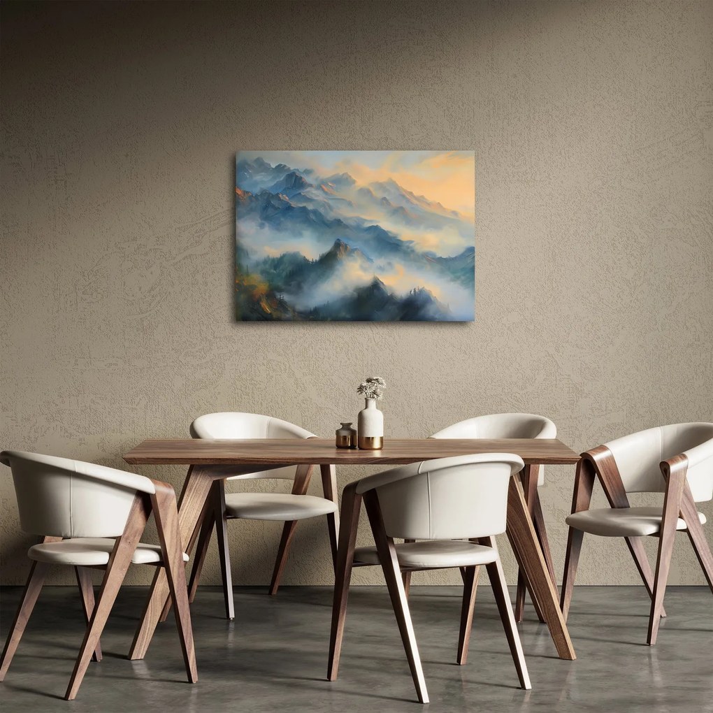 Tablou - Peisaj montan pictat (70x50 cm)