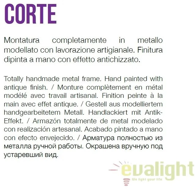 Aplica perete design rustic CORTE AP2 RUGGINE 057200