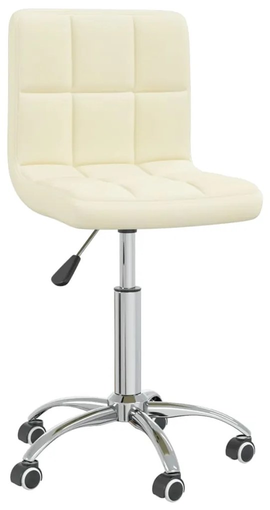 vidaXL Scaun de bucătărie pivotant, crem, material textil