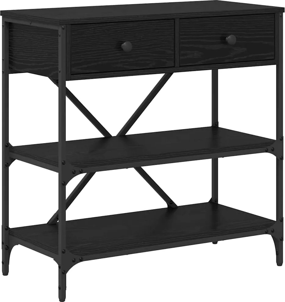 vidaXL Masă de consolă cu sertar Stejar Negru 100 x 34,5 x 75 cm lemn