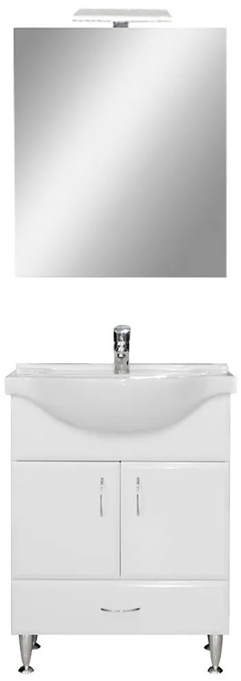 Mobilier complet de baie Bianca Prime 65, alb lucios