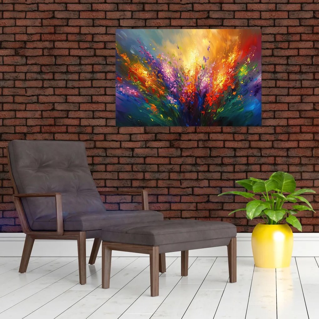 Tablou - Abstracție de flori (90x60 cm)