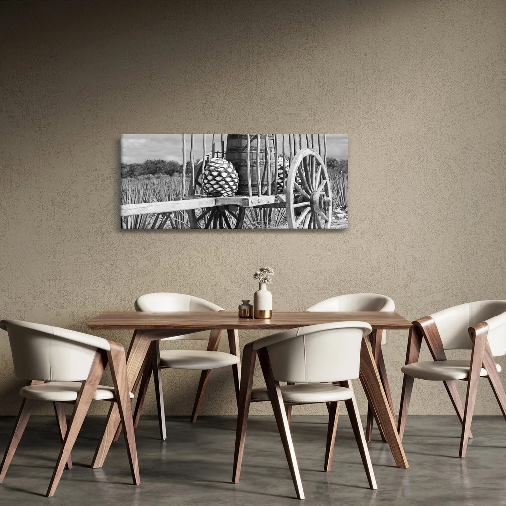 Tablou - Remorcă,alb-negru (120x50 cm)