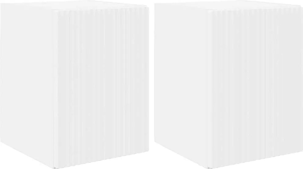 vidaXL Dulap TV de perete 2 pcs Alb 30 x 31 x 40 cm Lemn compozit