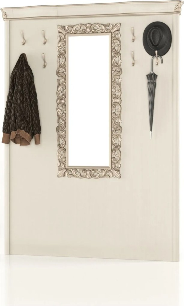 Cuier lemn masiv pentru hol Celisea, 165 × 17 × 220 cm - Ivoire