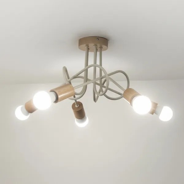 Lustră aplicată OXFORD 5xE27/15W/230V pin/crem