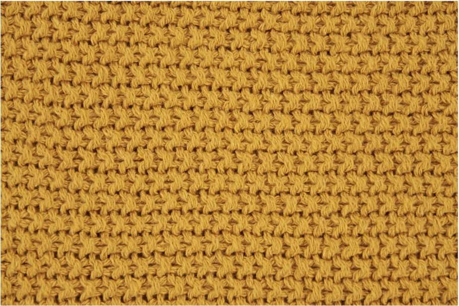 Pătură Santos, bumbac reciclat, ocru 130x170 cm