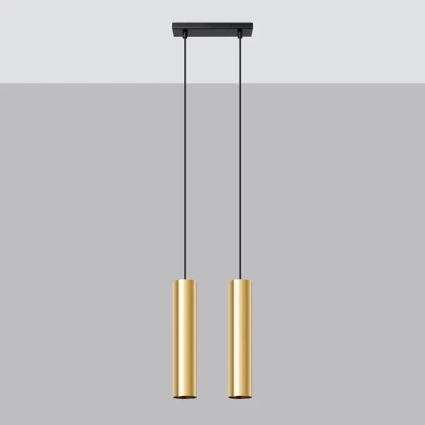 Lustră pe cablu Sollux SL.1241 LAGOS 2xGU10/10W/230V auriu