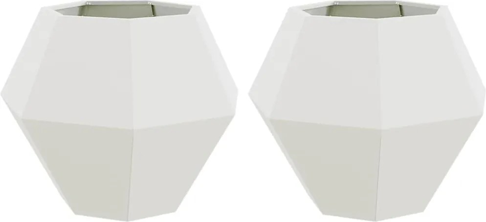 vidaXL Jardinieră 2 pcs Alb 75 x 75 x 60 cm Oțel