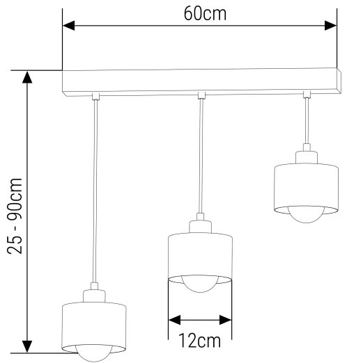 Lustră pe cablu 3xE27/35W/230V negru/auriu