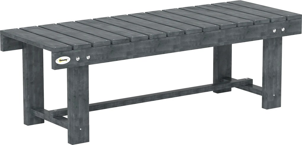 Outsunny Bancă de Grădină cu 2 Locuri, Bancă de Exterior cu Șipci din Lemn de Molid, Stil Country, Perfectă pentru Terasă, Patio sau Curte, Greutate maximă 250 kg, 110x38x35 cm, Gri | Aosom Romania