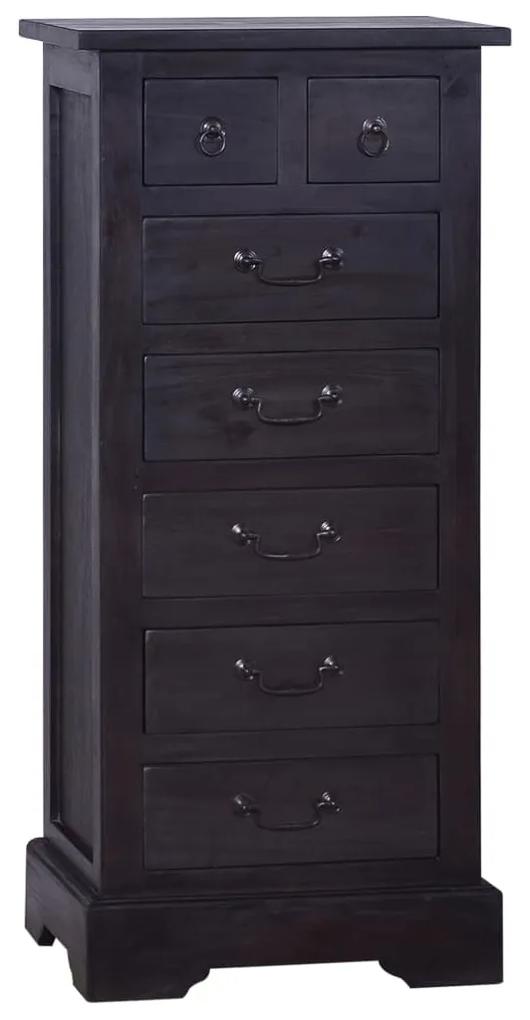 288866 vidaXL Dulap cu sertare, negru, 45x35x100cm, lemn masiv mahon