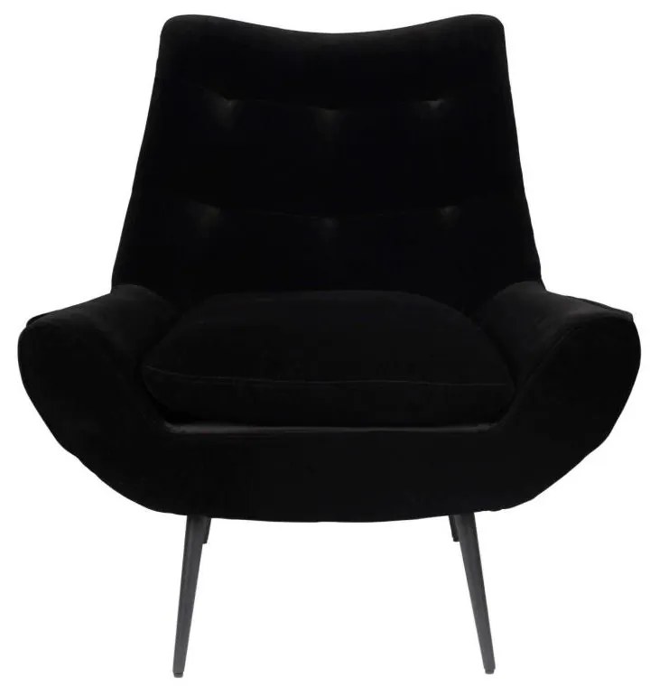Fotoliu catifea neagra Lounge Chair Glodis Nero