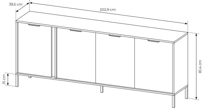 Dulap Lyran 4D (antracit + Auriu). 1071357