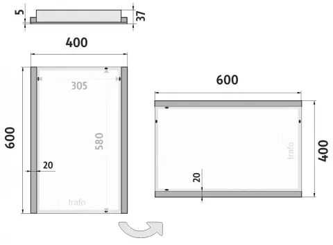 NIMCO ZP 11000 - Oglindă LED pentru baie, retroiluminată, 6500 K, 60 x 40 cm, IP44