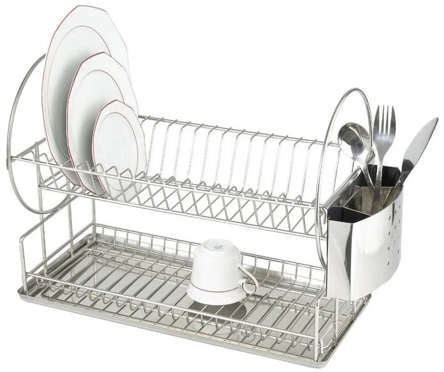 Suport pentru vase, uscător pentru vase din oțel inoxidabil - 2 niveluri, WENKO