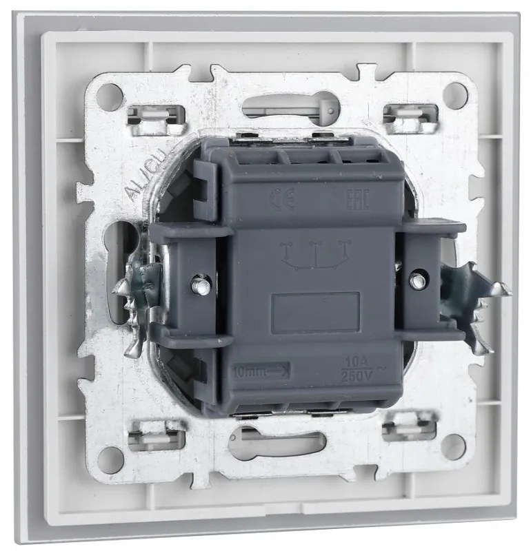 Intrerupator Simplu Cu Led Smack,10A,Sf8101 fkw.Rama Sticla,Alb