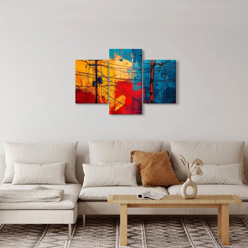 Tablou - Linii electrice abstracte (90x60 cm)