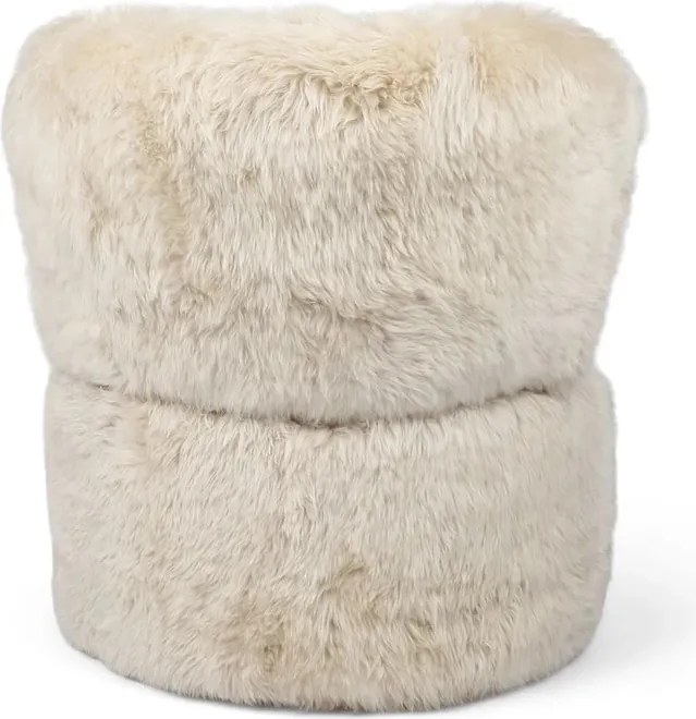Fotoliu premium crem din 100% blană naturală de oaie din Noua Zeelandă, cu fir lung, „Skandi”