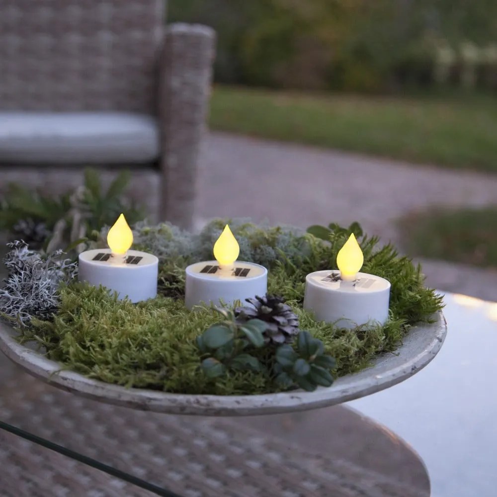 Lumânări LED 3 buc. solare (înălțime 5,5 cm) pentru exterior Saul – Star Trading